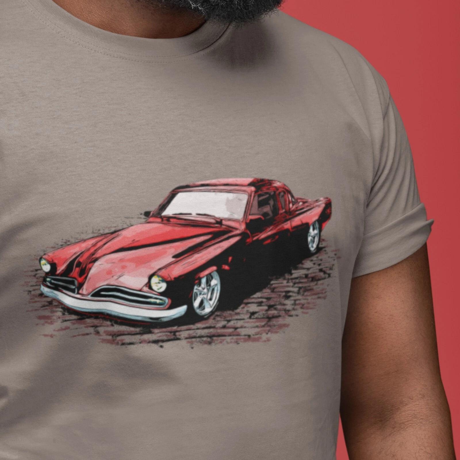 Classic Car Shirt featuring a Red 53 Studebaker Commander, 1953 Stude S