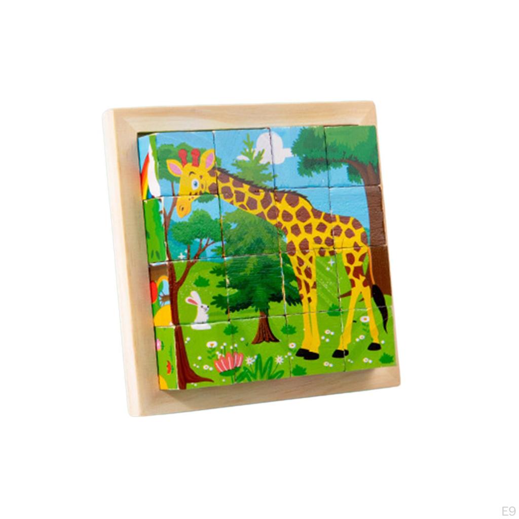 Montessori Wooden Puzzle Travel Toy Early Development Fine Motor Skills Gifts for Girls, Boys Kids