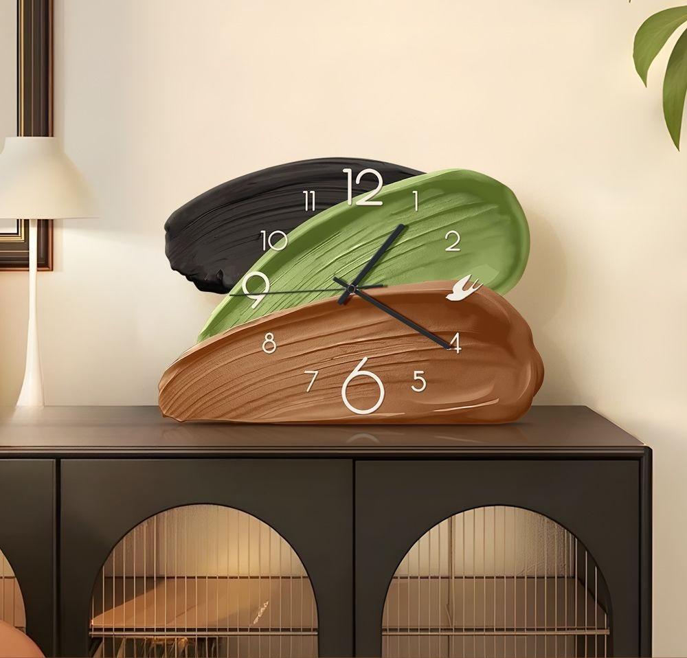 1PC Desktop Clock Ornament New Living Room Wall Clock Retro Advanced Sense Creative Silent Home Decoration