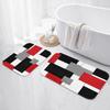 Red and Black Shower Curtain Set Geometric Bathroom Sets with Shower Curtain and Rugs, Grey and White Bathroom Shower Curtain Sets 3Pcs, Modern Red