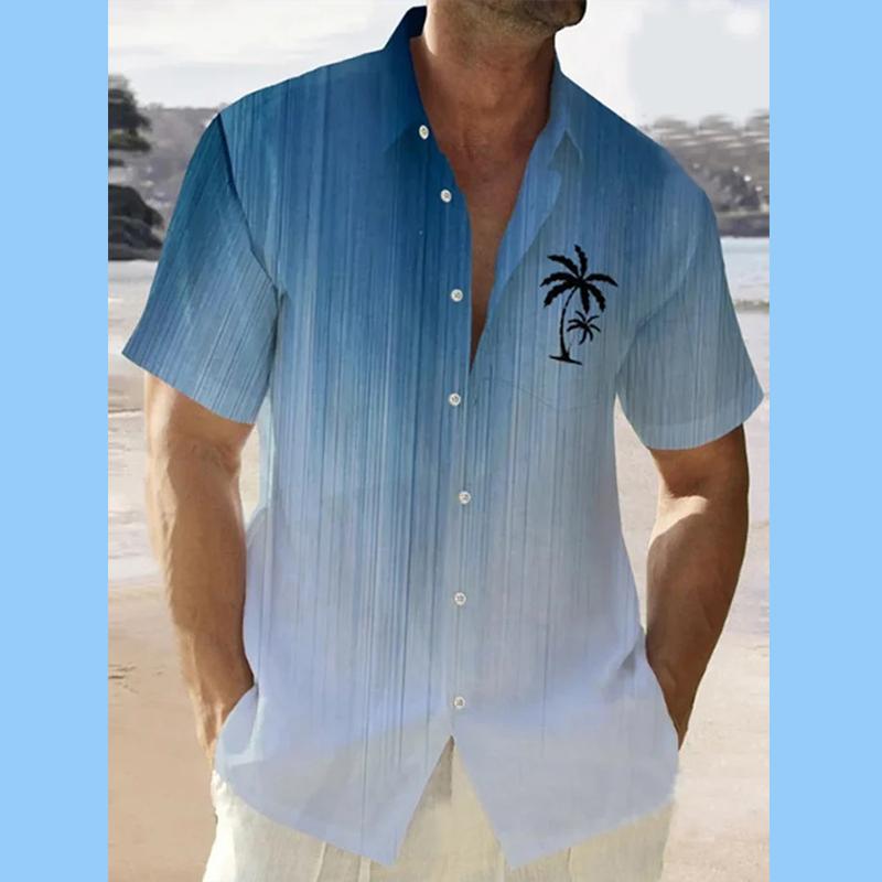 Ledig semesterstil Revers Herrskjorta 3D-tryck Herr/Dam Mode Kortärmade Skjortor Knapp Streetwear Oversize Unisex Kläder