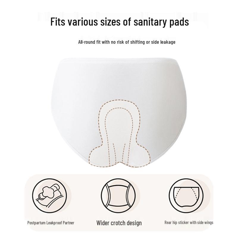 Women's Disposable Pure Cotton Underwear: Sterile, Wash-Free Triangle Briefs for Maternity, Postpartum, Menstrual Period, Travel, and Business Trips.