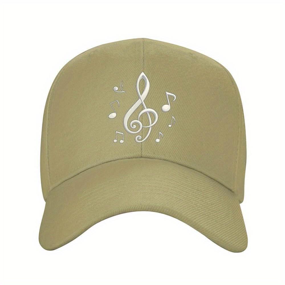 Musical Note Baseball Cap Adjustable Unisex Outdoor Sports Travel Cap Solid Color Rhythmic Baseball Hat One Size