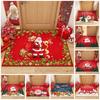 Santa Claus Christmas Area Rug, Xmas Gift Box Snowflake Non Slip Floor Mat for Front Door Home Holiday Decor