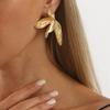 European American Vintage 3D Flower Earrings Light Luxury Heavy Industry Symmetrical Floral Alloy Stud Earrings Women Jewelry
