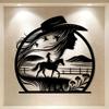 1pc Rustic Metal Wall Art Cowboy Cowgirl Farmhouse Outdoor Fence Decor New Year Gift Western Style