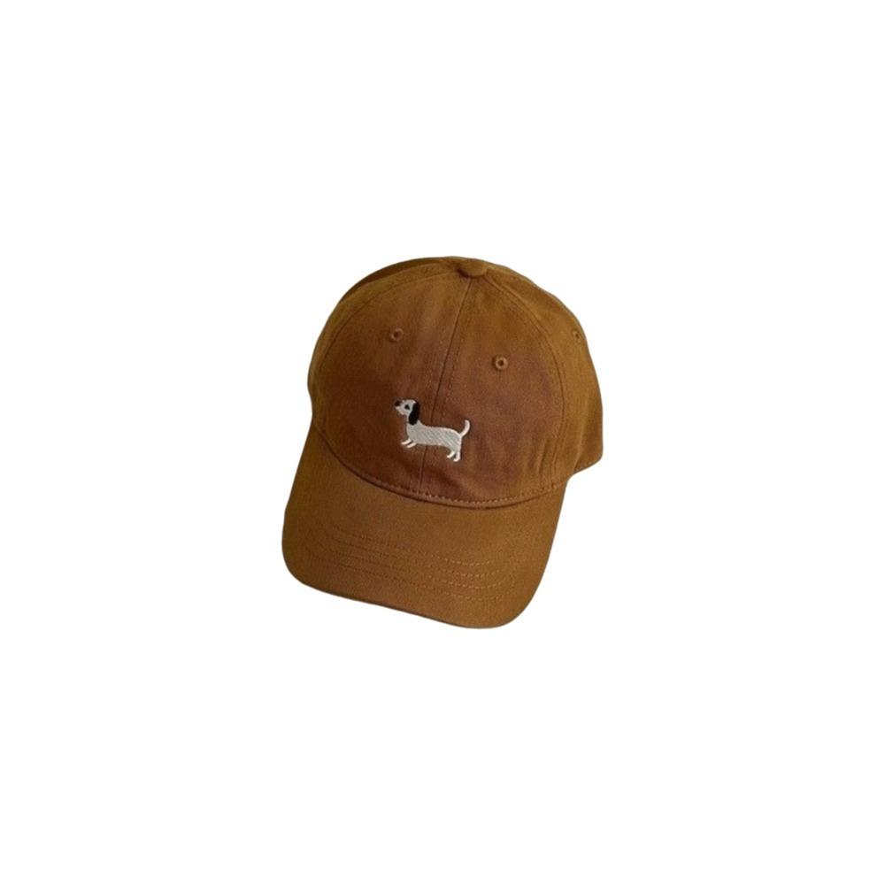 

Korean Style Sun Hat Cartoon Animal Children Peaked Cap Retro Baby Baseball Cap Girl коричневый