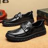 Sommer Herbst Neue Hallow Loafer für Herren Schwarz Mode Lässig Rindsleder Schuhe Männlich Schwarz Weiche Sohle Designerschuh Mann