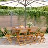 Vidaxl Folding Garden Chairs, 8 Pcs, Taupe Fabric And Wood