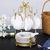 Light Luxury European Wrought Iron Cup Holder, Household Drain Holder, Handicraft Ornament With Tray Creative Coffee Cup Storage Rack