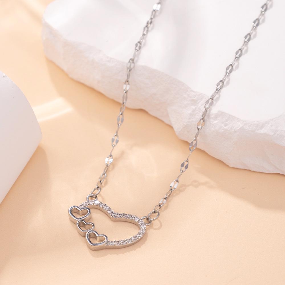 Kadın Lüks Titanyum Çelik Kolye Ucu Klavikula ve Uzun Kazak Kolyesi - Niş Tasarım