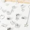 30pcs Dirty Braid Wig Alloy Braid Hair Accessories Hair Extension Ring Hollowed Out Star Pendant Personalized