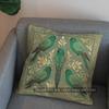 2D Green Birds And Leaves Patterned Pillow Cover Pattern Cushion Cover Suitable For Sofa Bedroom Car Pillow Cover
