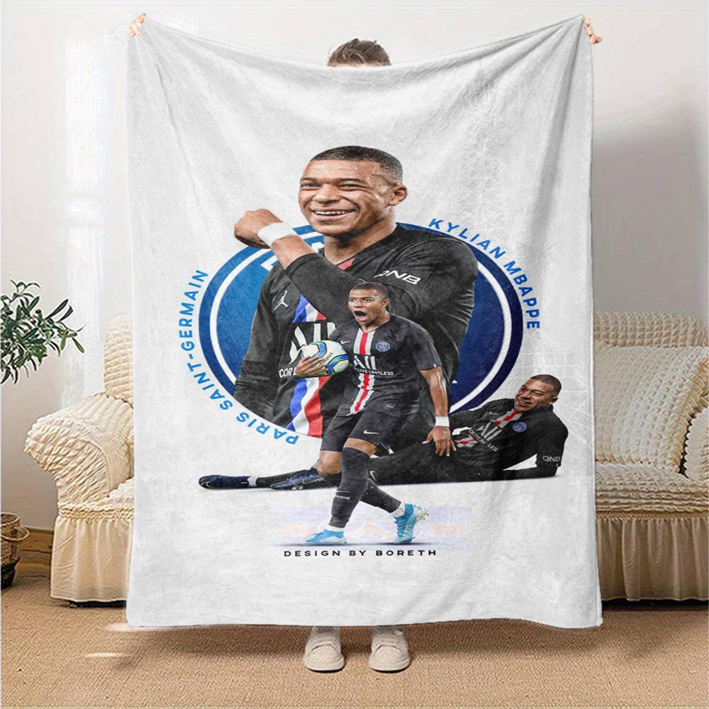 Star Player Kylian Mbappé Blanket Comfortable Suitable for Chair Bed Seaside for All Occasions Warmthful Decor Ideal Gift For Birthday Valentine'S Day