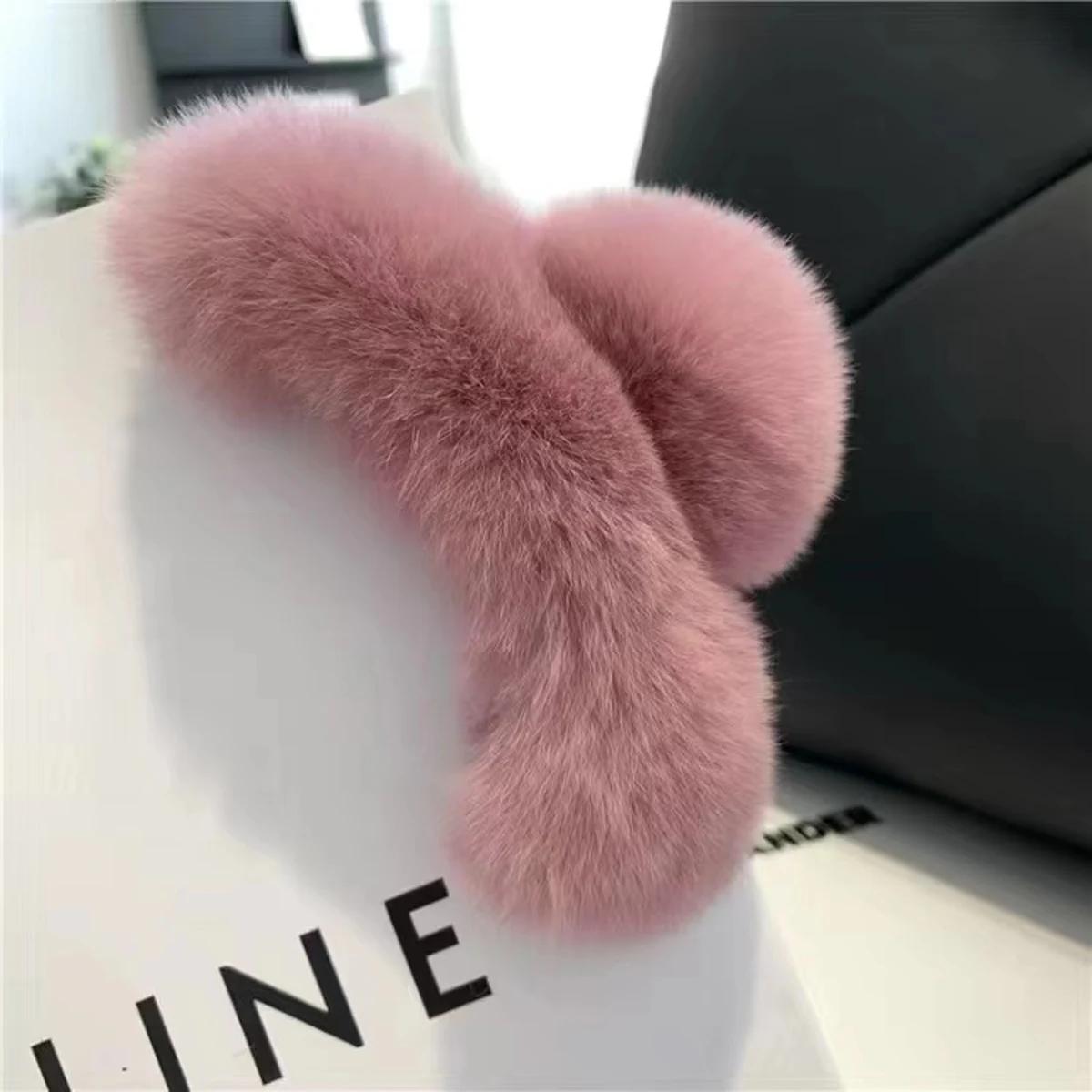 

Winter Fuzzy Hair Claw Women Warm Fluffy Natural Rex Rabbit Fur Fashion Elegant Party Hair Claws about 15cm