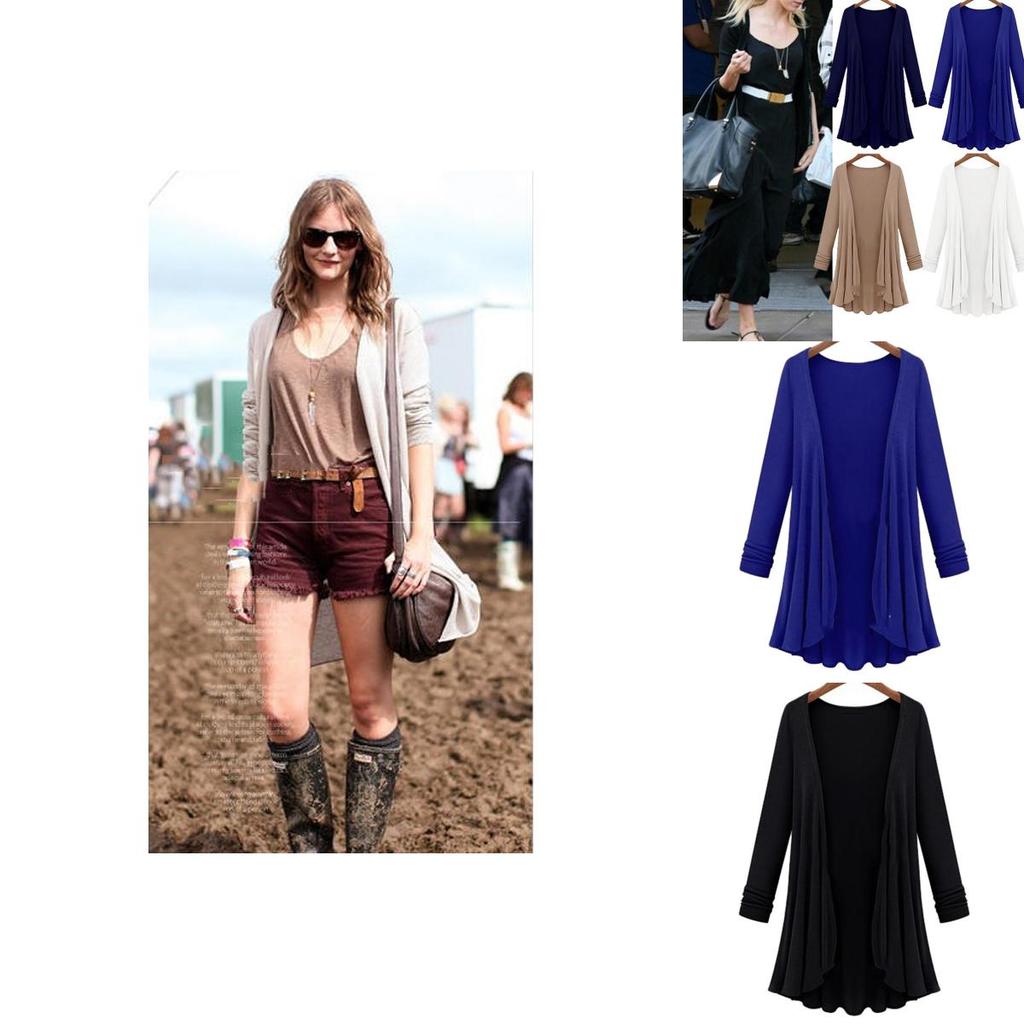 Women's Autumn Long Sleeve Slim Solid Color Knitted Sweater Cardigan Tops In Premium Quality