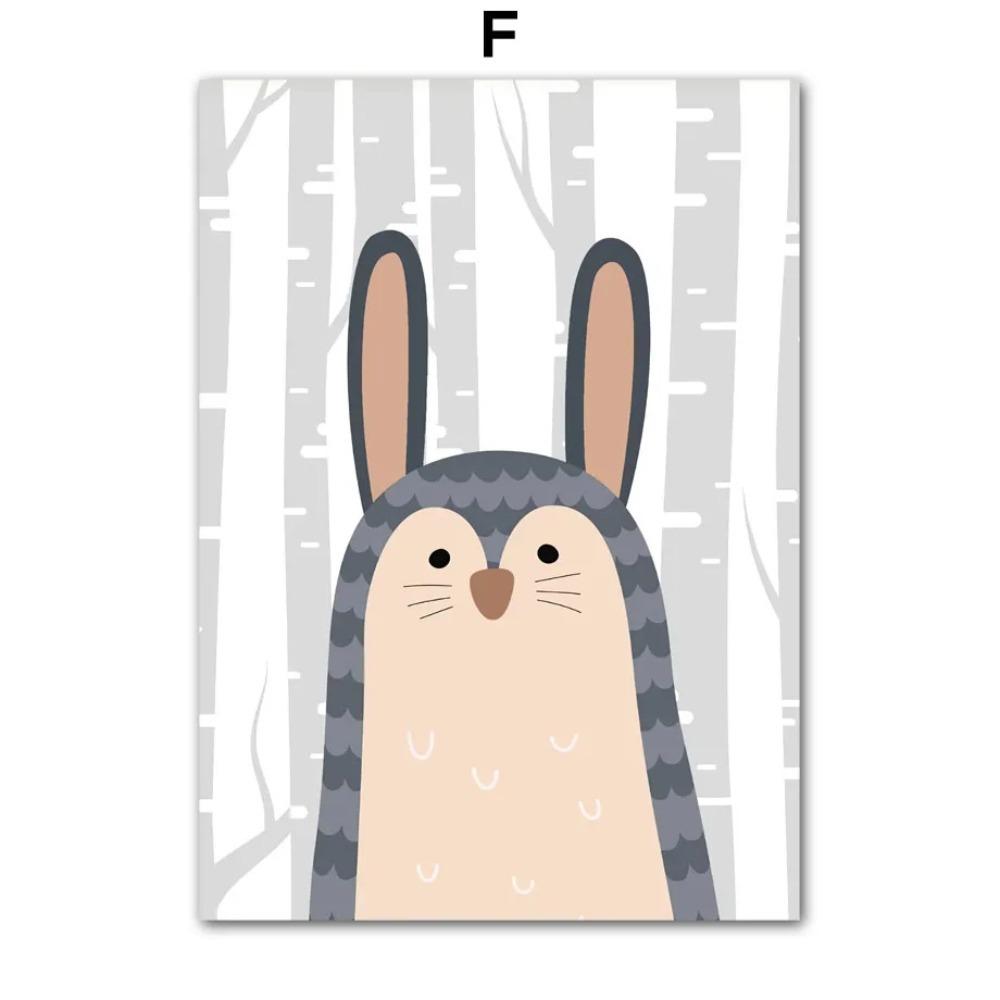 Jungle Animals Bear Squirrel Raccoon Fox Rabbit Wall Art Canvas Painting Nordic Posters And Prints Wall Pictures Kids Room Decor