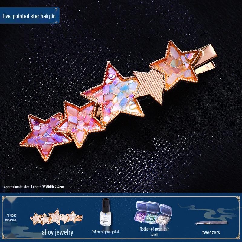 Mother-of-Pearl Hairpin Craft Kit: Brooch & Hairpin Shell Fragments - Perfect Mother’s Day Gift