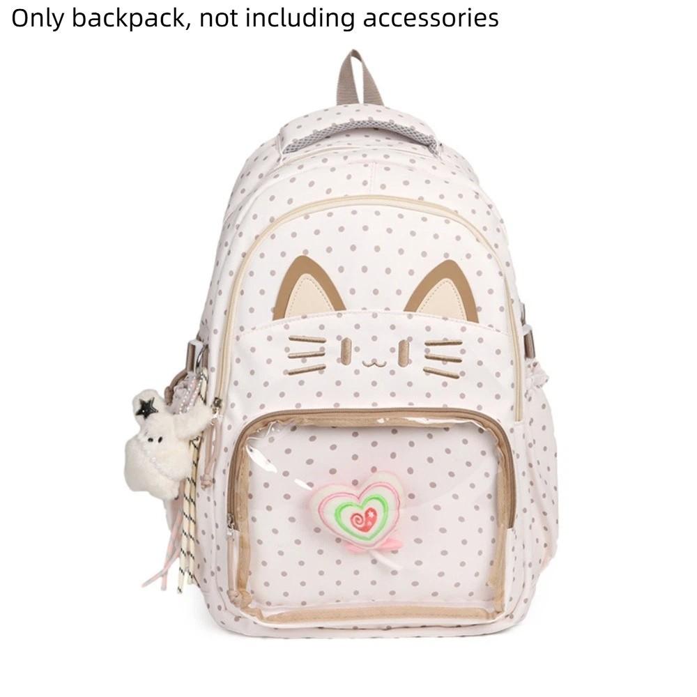 Preppy Style School Backpack Kitten Students School Bag Shoulder Bag Cartoon Cat Backpack  Outdoor