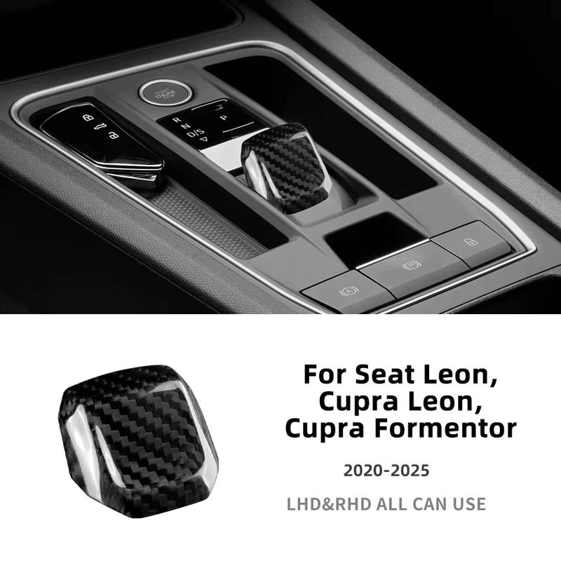 Real Hard Carbon Fiber For Seat Leon Cupra Leon Cupra Formentor 2024 2025 LHD RHD Car Gear Shift Knob Trim