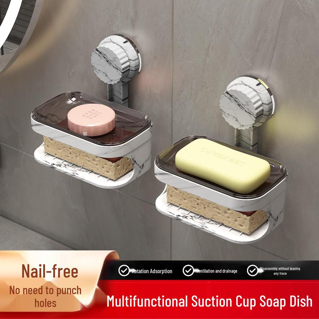 Wall-Mounted Suction Cup Soap Dish: Quick-Drying, Non-Slip, No-Punch Installation
