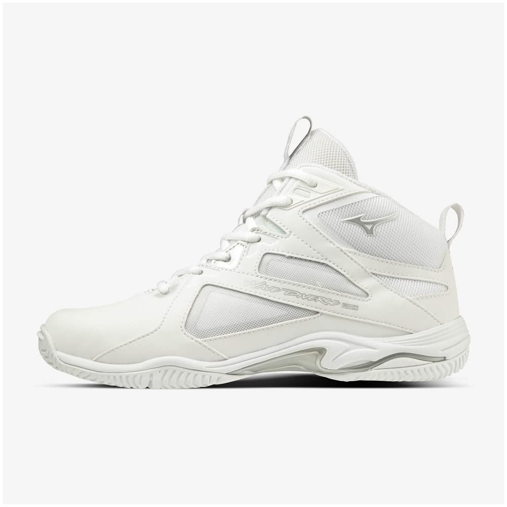 Mizuno Wave Diverse LG 4 Fitness Size 2E Shoes, Indoor, Studio, Gym, Exercise, White/Silver, 24.0 cm,