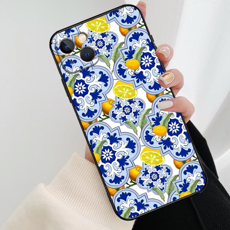 Capa de Telefone Limão Mediterrâneo Para iPhone 17 Pro Max 14 13 12 11 15 16 Pro Max mini 16 15 Plus 16e 17 Air Cover