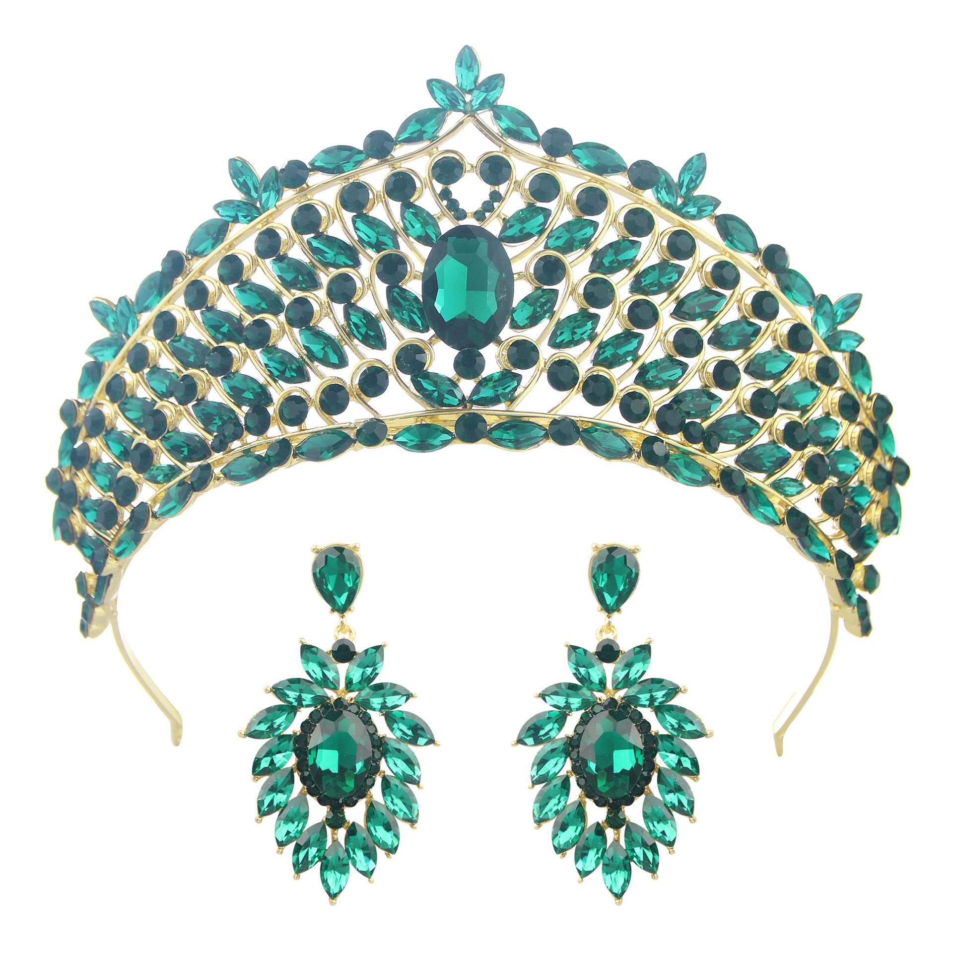 

Барокко Европейский и Американский Конкурс Красоты Свадебная Корона Тиара Сплав Гальваническое Покрытие Кристалл Свадебный Ободок Аксессуары для Волос