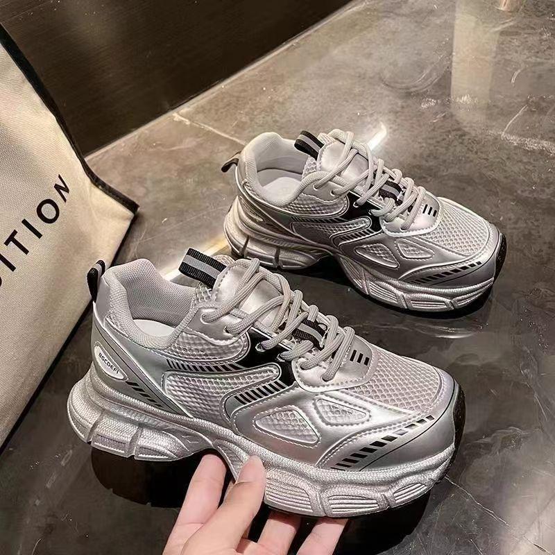 

Girls Sports Shoes silver Children s Dad Shoes New Autumn Girls Breathable Casual Shoes Mesh Running Shoes 28-32One-Handed Shooting5 серебряный