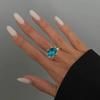 SHIXIN 2026 New Exquisite Colorful Rhinestone Open Rings Women Retro Acrylic Stack Adjustable Knuckle Ring Y2K Jewelry Accessory