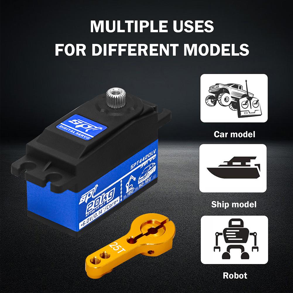 20kg High Torque Servo with Steering Servo Arm Metal Gear Servo for 1/10 RC Car for Tamiya Kyosho On-Road Touring Drift Car/Boat