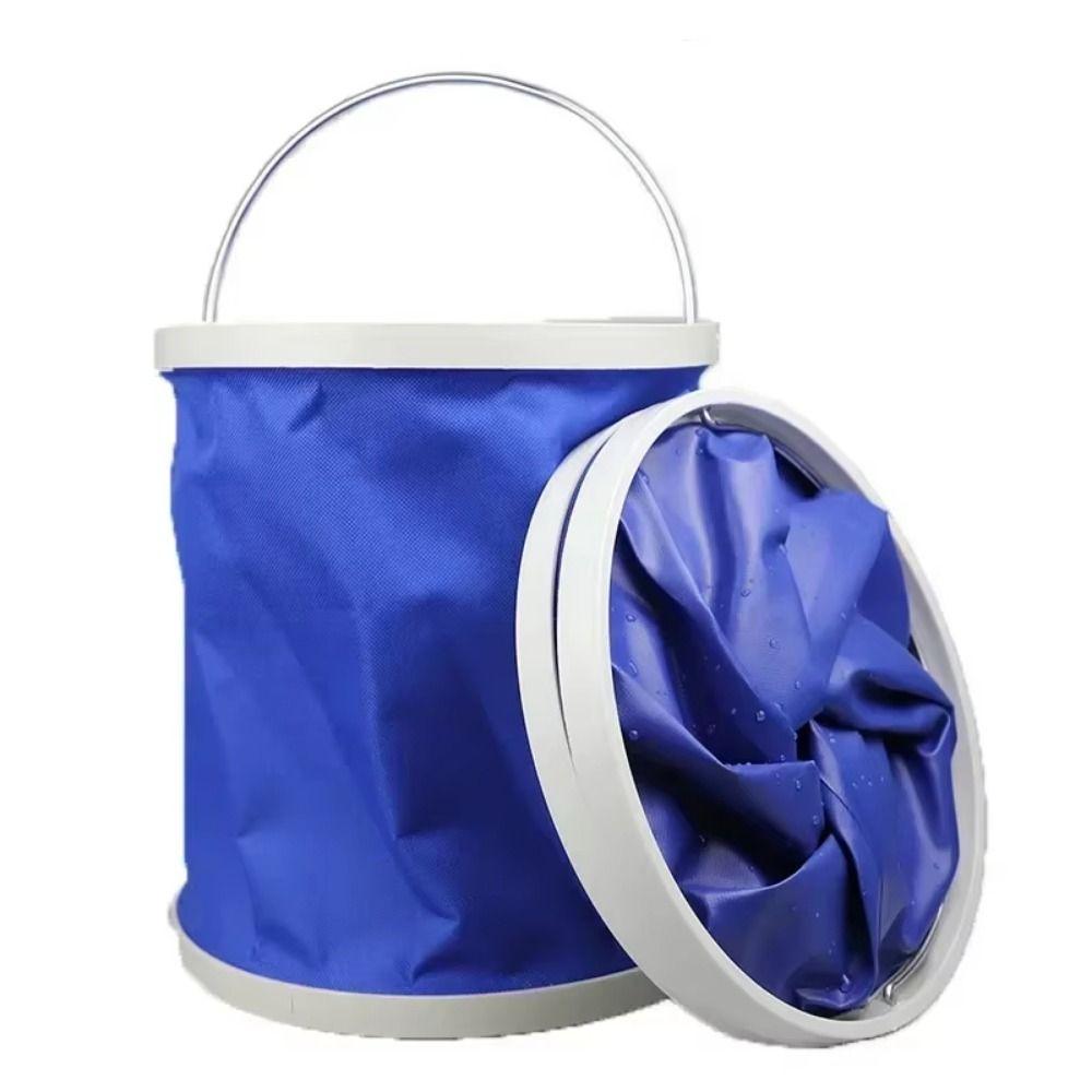 Foldable Collapsible Water Bucket with Metal Handle Water Sprinkling Bucket  Fishing
