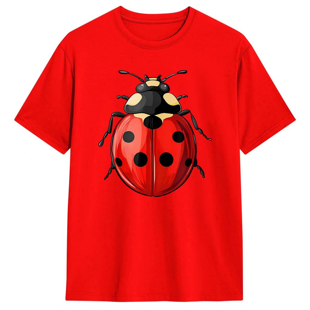 Cute Ladybug T-Shirt Summer Cotton T-Shirts For Men's Harajuku Design Tshirt Short Sleeve Vintage Clothing