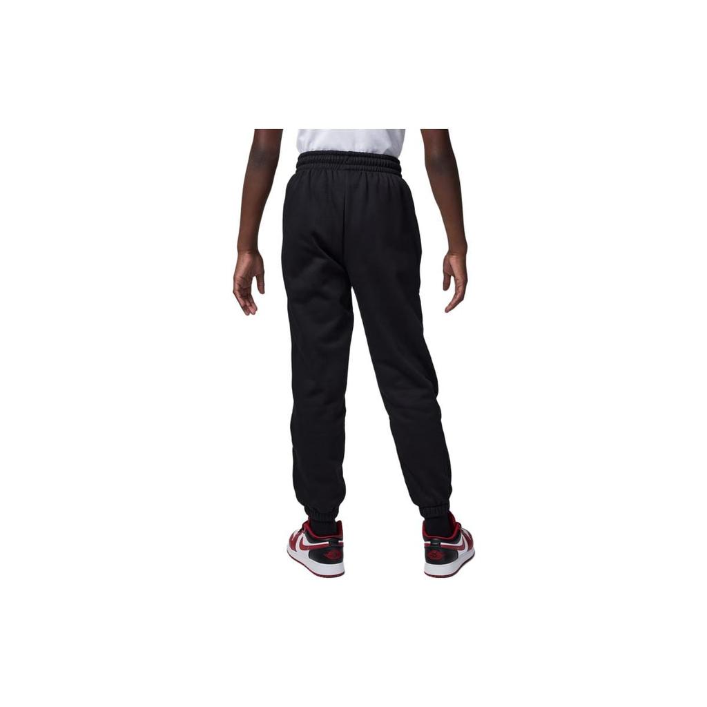 Jordan Knitted Sweatpants Kids' Apparel, Solid Color Lace Up Casual Fleece Lined Elastic Cuff Black Kids' FZ1875-010