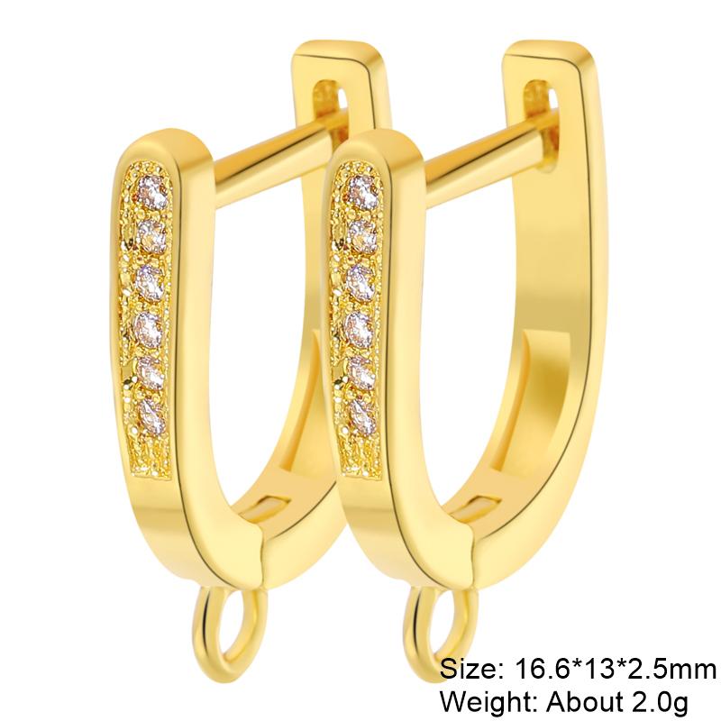 Juya 2 4 Pcs/Lot DIY Anti-Allergy Gold Silver Plated Schwenzy Fastener Ear Wire Hooks Women Earrings Accessories Supplies
