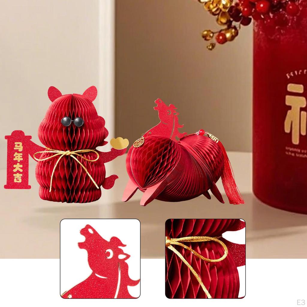 Horse Honeycomb Centerpiece Chinese Year Decoration Multifunctional Desktop Ornament for