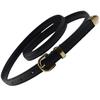 Women All Match Fashion Skinny Waist Belt Faux Leather Buckle Narrow Waistband