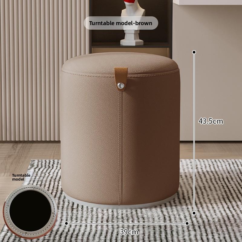 Dressing Stool, Home Living Room Shoe Changing Stool, Rotating Bedroom Circular Stool, Low Stool with Handle, Coffee Table Stool