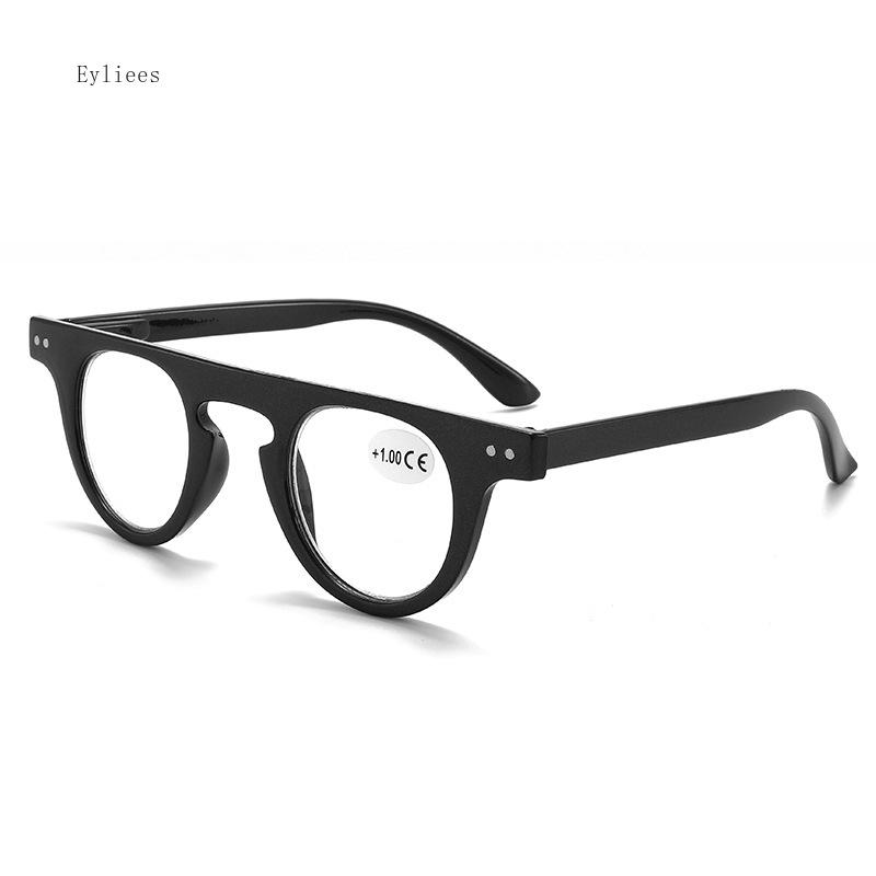 Round Shape Reading Spectacles Women Male Fashion Anti- Blue-Ray T Letter Presbyopia Eyeglasses Female Oval Magnifier +2.5 culos