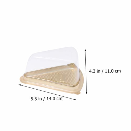 Cabilock 100pcs Cake Boxes, Triangle Pie Boxes, Clear Plastic Containers with Lids, Plastic Cake Carriers, Mini Cake Domes, Plastic Cake Slice Boxes,