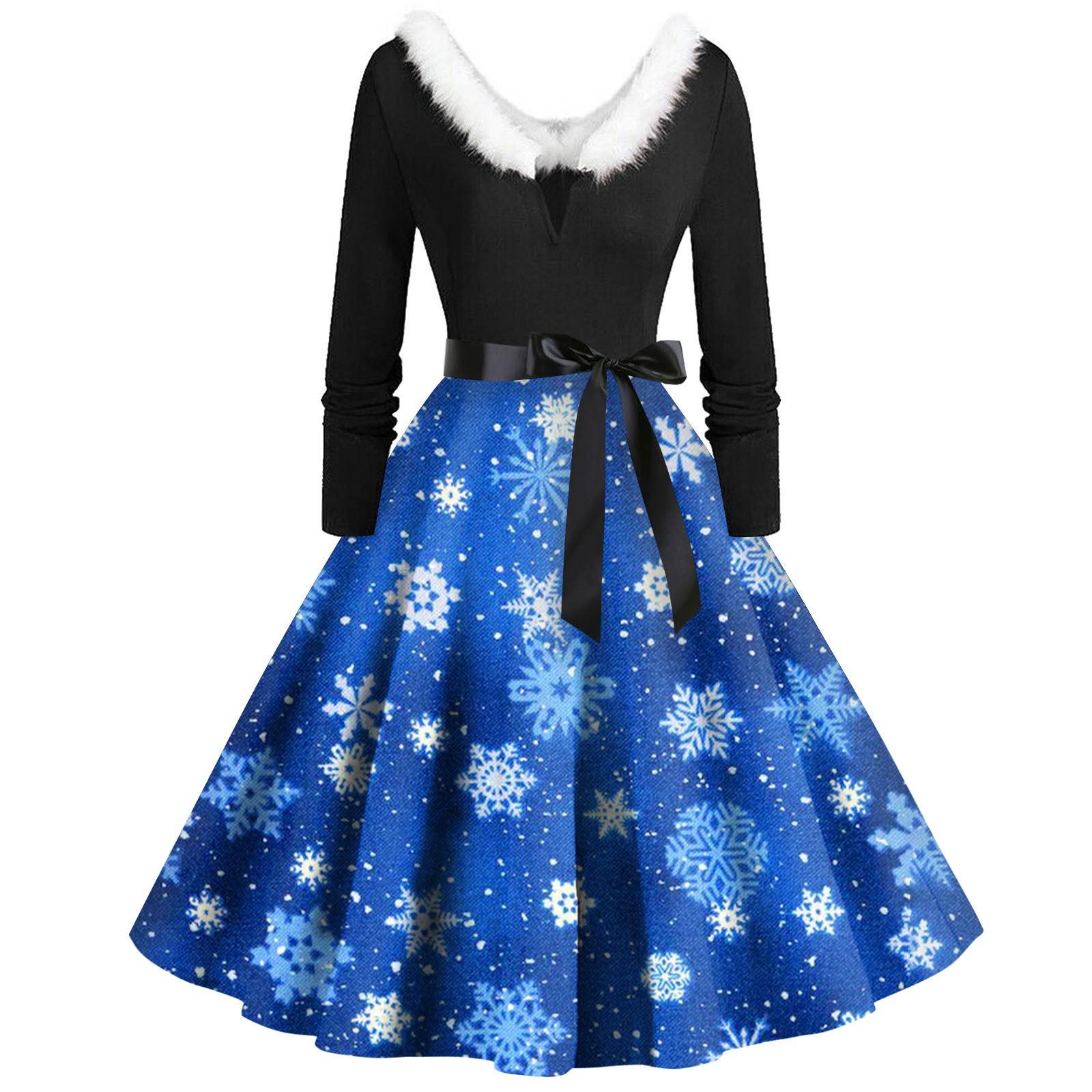 Женское повседневное и модное платье с длинными рукавами и V-образным вырезом — фото 3