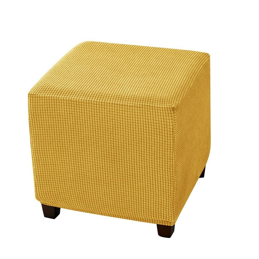 Elastic Jacquard Ottoman Cover Velvet Footrest Slipcover New Footstool Case  Home Decor