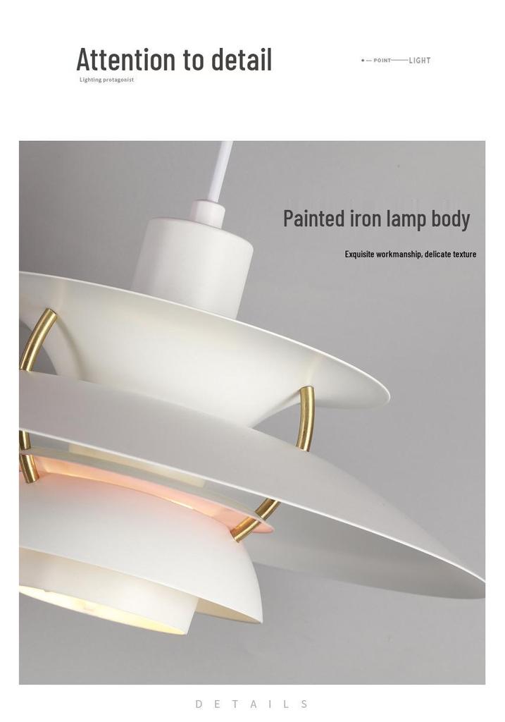 Danish UFO Pendant Light: Nordic Bauhaus Design for Dining Room or Bar