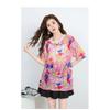 DIMANAF 2026 Plus Size Summer Beach Women Shirt T-Shirts Casual Lady Tops Tunic Tees Oversize Loose Floral Print Knitted