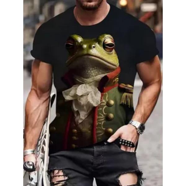 Men 3D Cartoon Frog T-shirt Summer Round Neck Short Sleeve 3D Printed Casual Personalized Plus Siz T-shirts