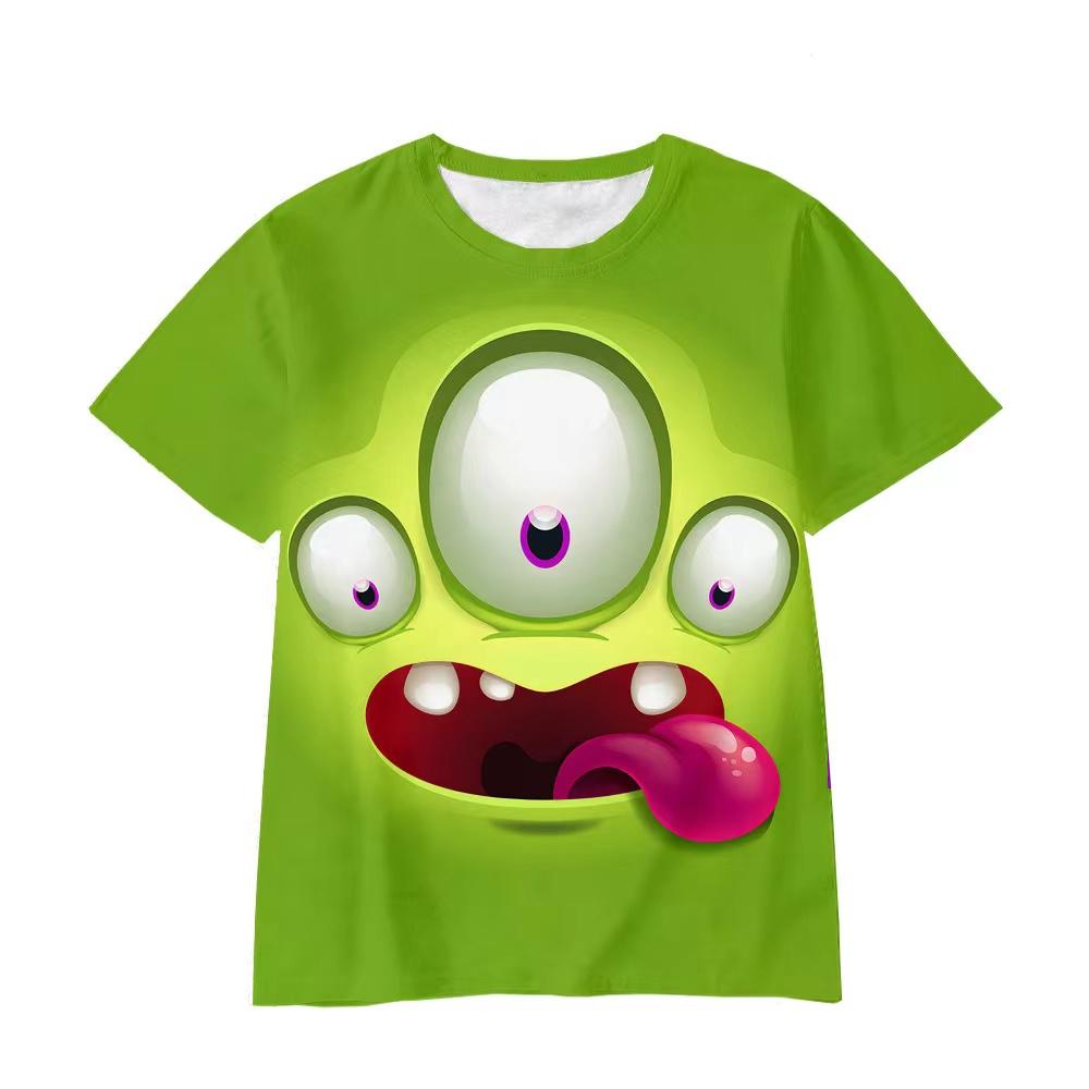 New Summer Cute Monster Inc Pattern Casual 3D Printed T-Shirt Childrens Tops Girls Boys Cosplay Round Neck Short Sleeve Clothing