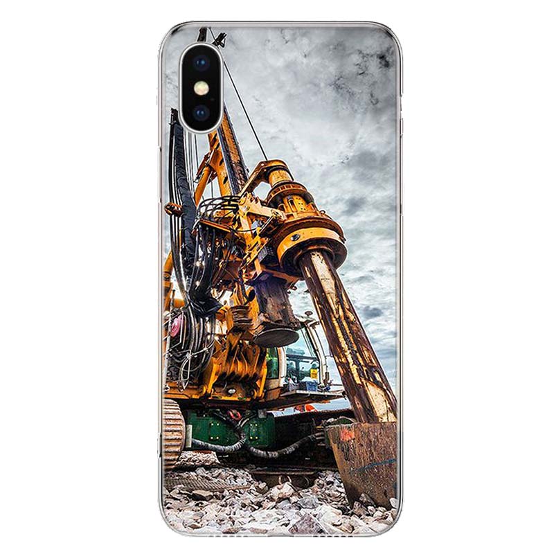 Excavating Machinery Bulldozer Man Phone Case For iPhone 11 12 13 Mini 14 15 Plus 17 Air 16 Pro Max 16E 7 8 SE 2020 Customized P