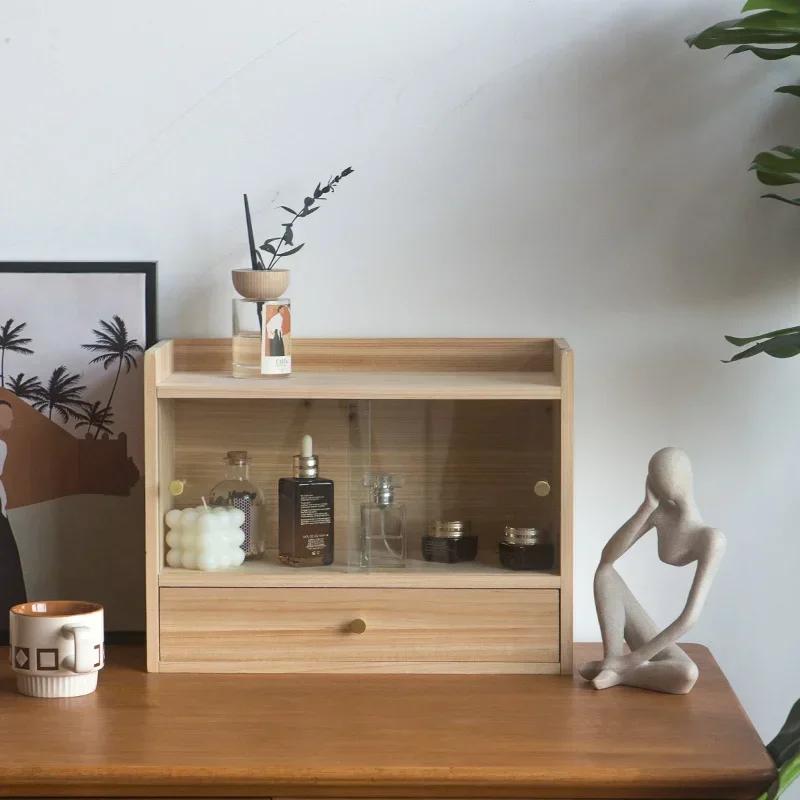 

Ретро деревянный ящик для хранения стола многослойная кукольная фигурка дисплей стенд настольный ящик тип косметический ювелирные украшения органайзер