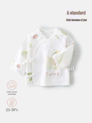 Unisex Pure Cotton Seamless Newborn Half-Back Top - All-Season Baby Clothing