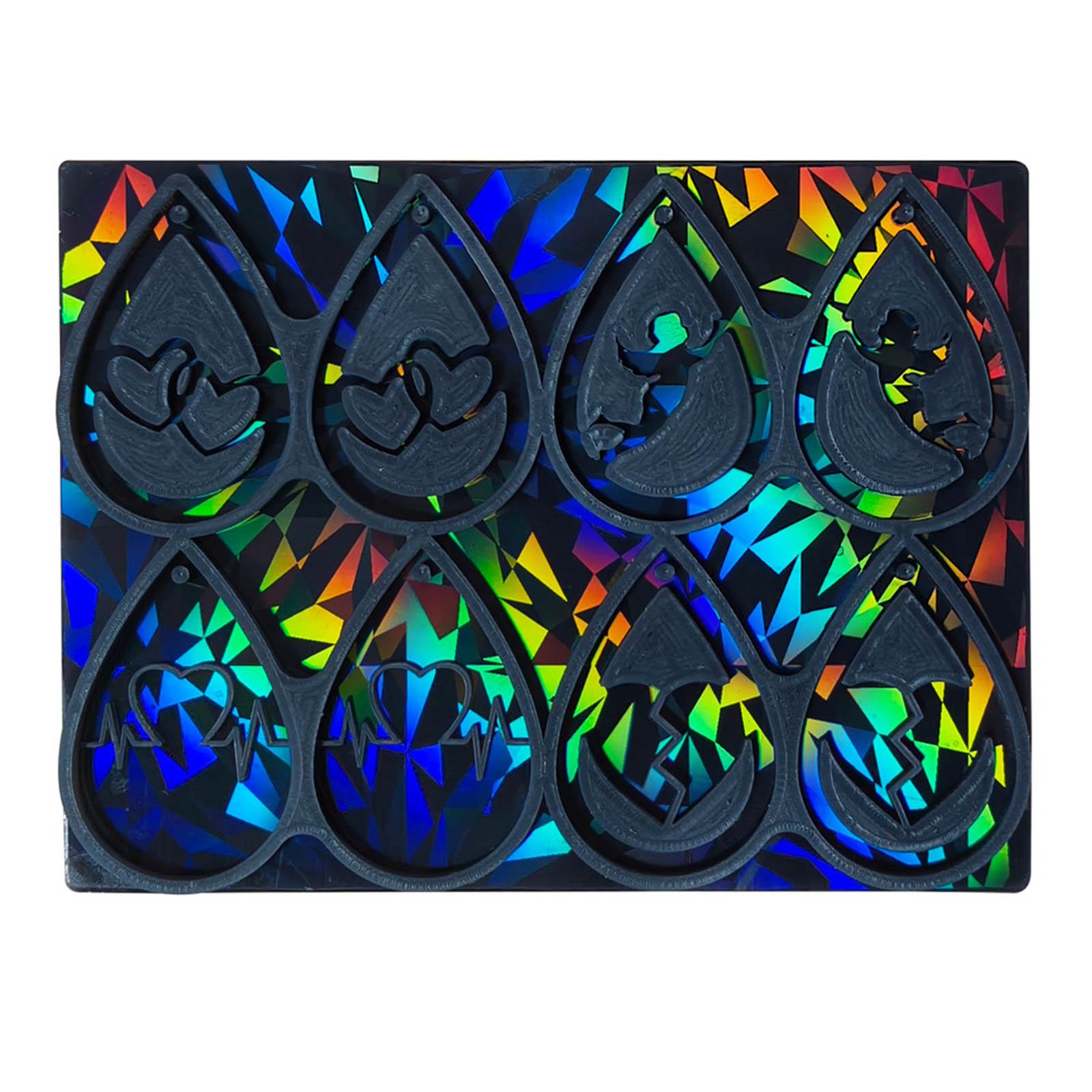 

Форма для сережек на День святого Валентина, форма для сережек, кулонов, голографические силиконовые формы, стильные инструменты для изготовления ювелирных изделий для пар чёрный